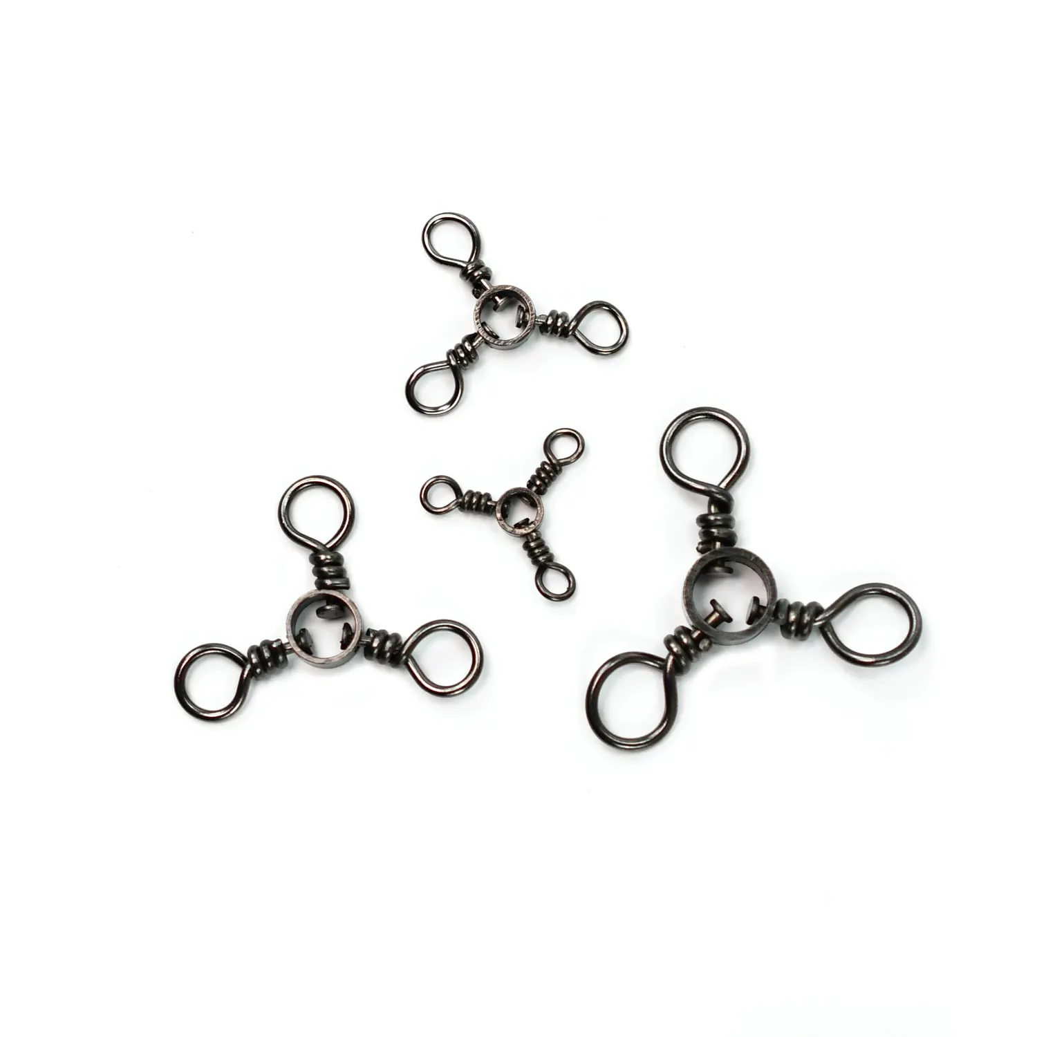 Topranc 48Pcs 3-way Rotating Ring Joint Split Type Fishing Line Fishing Accessories Fishing Gear 2# 4# 6# 8# Bottom Bounce