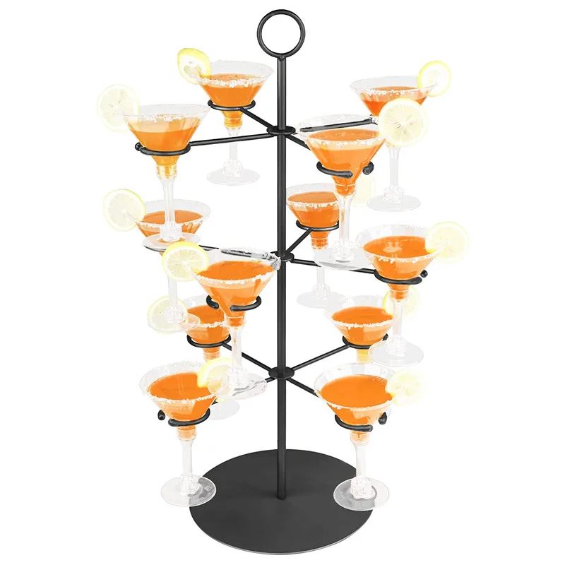 Red Wine Glass Hanging Rack Modern Party Restaurant Beverage Tower Cocktail Glass Tree Rack