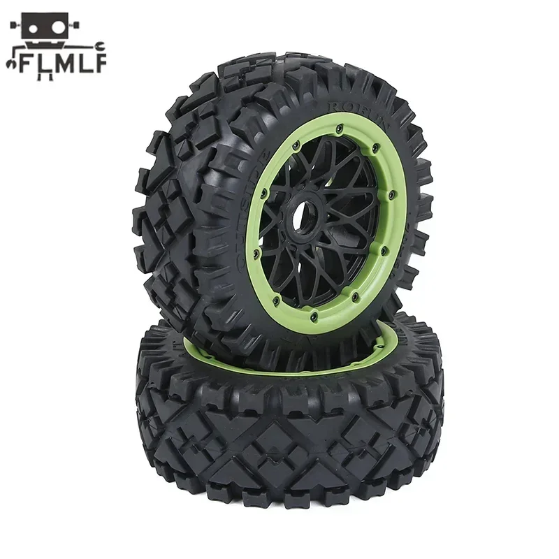 Rc Car All-terrain Reticulated Wheel Hub Front Tire Assembly Kit for 1/5 HPI ROFUN BAHA ROVAN KM BAJA 5B SS Truck Parts