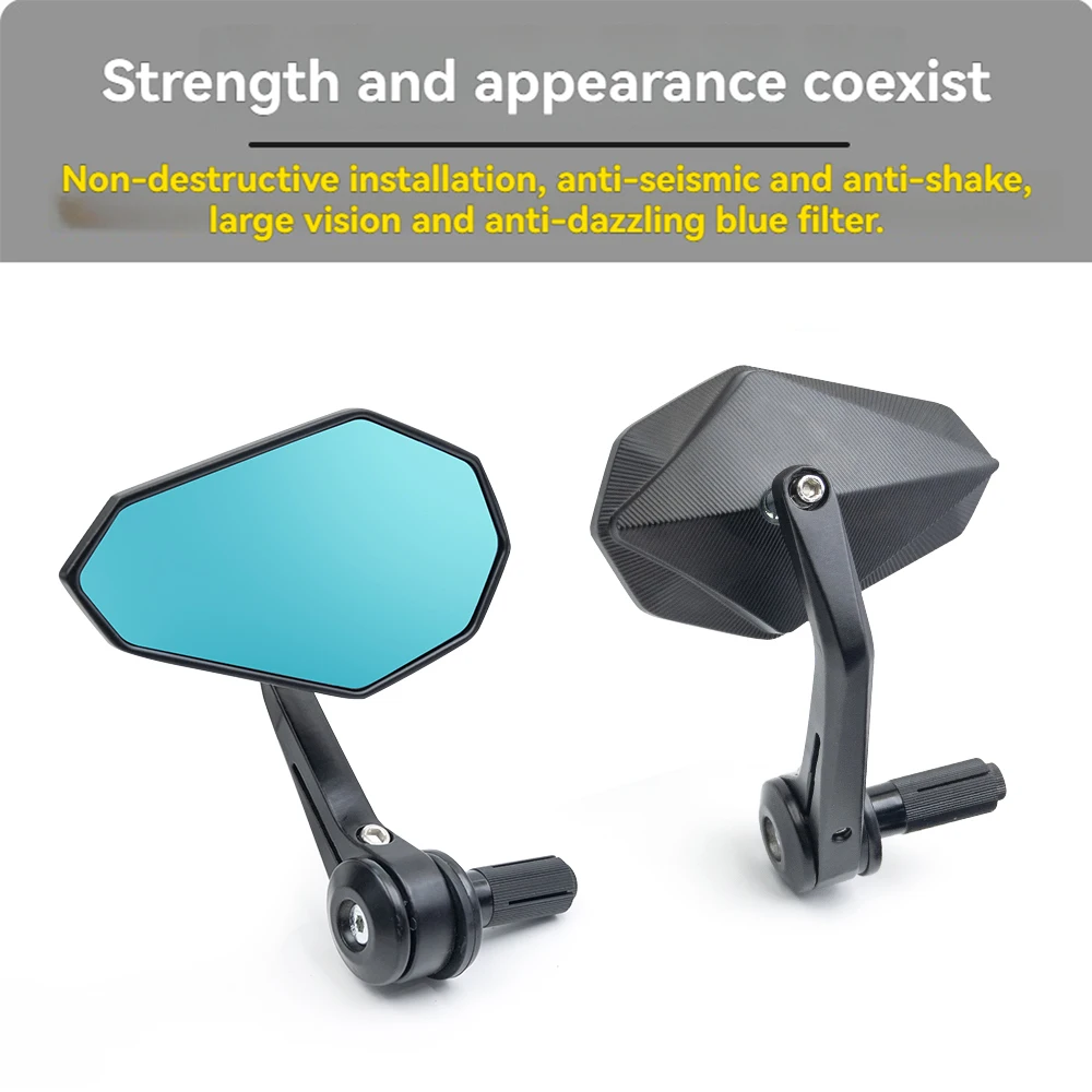 1 Pair Aluminum 7/8" Motorcycle Bar End Rearview Mirrors Universal Kawasaki Ninja 400 Ducati Honda CB650R View Mirror Accessorie - Image 4