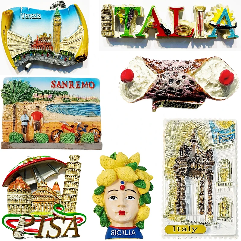 Italy Roman San Remo Sicily Venice Fridge Magnets Message Board Decorative Travel Souvenir Refrigerator Sticker Home Decor Gifts