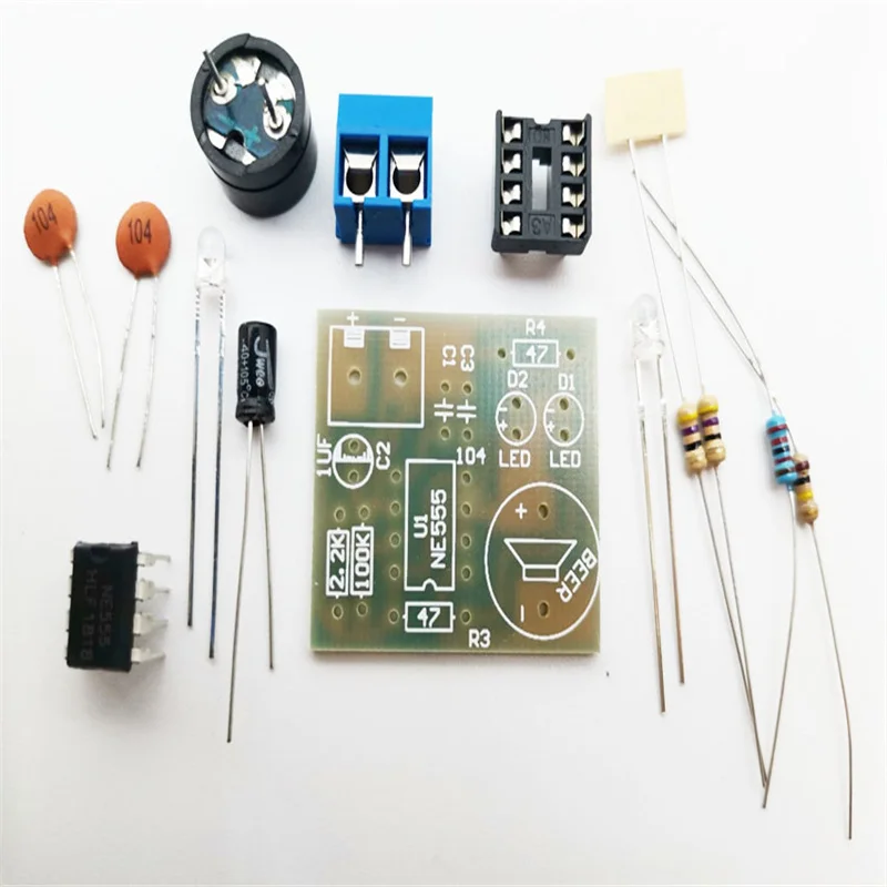 555 Multi Harmonic Oscillator Kit NE555 Non Steady State Circuit Double Flash Lamp Electronic Manufacturing Training