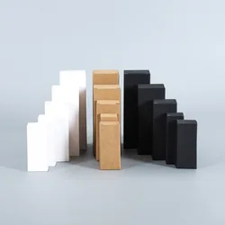 Multi Size Kraft Paper Tube Box, Small Rectangle Lipstick Box, Gift Packaging Bottle, Cosmetic Gift Box, White Black, 100Pcs