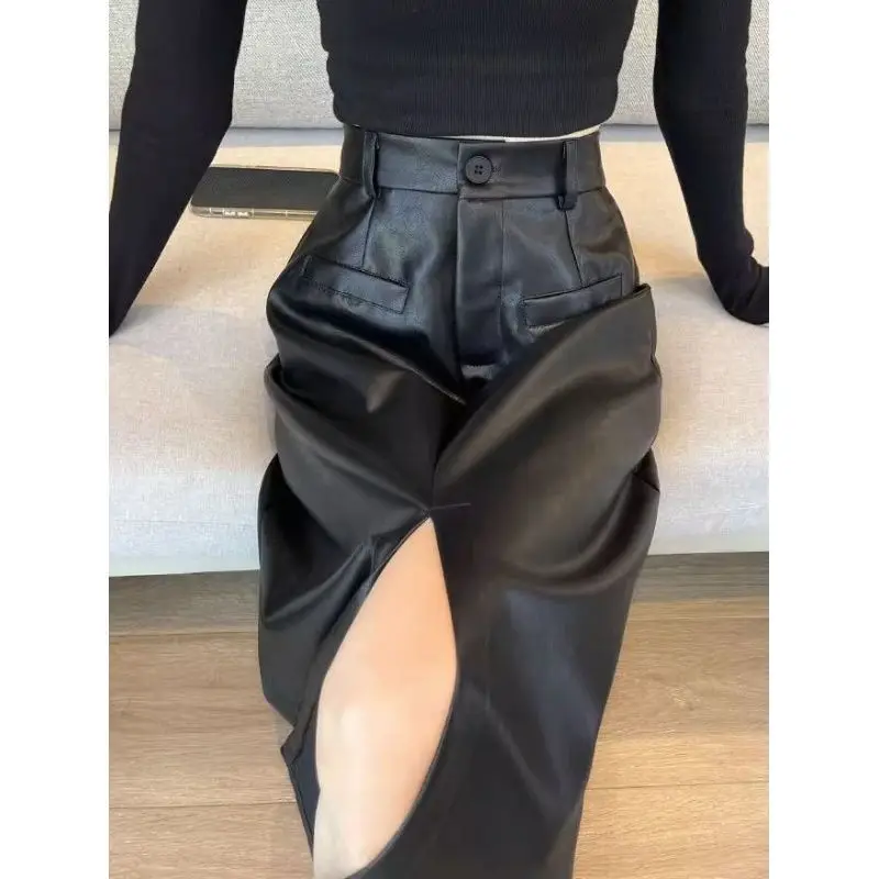 High Waist Look Thin Medium Long Split One Step Skirt Wrapping Hips Half body Skirt