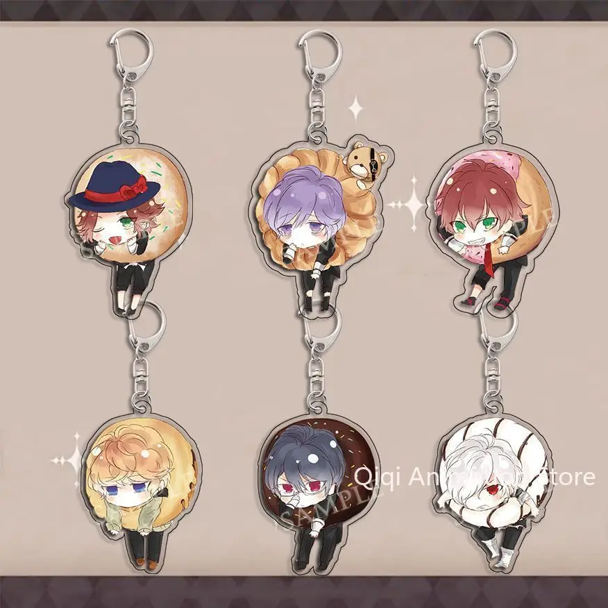 

6PCS Diabolik Lovers Acrylic Keychains Anime Komori Sakamaki Ayato Yui Key Ring Bags Car Keys Pendant Kids Christmas Gifts