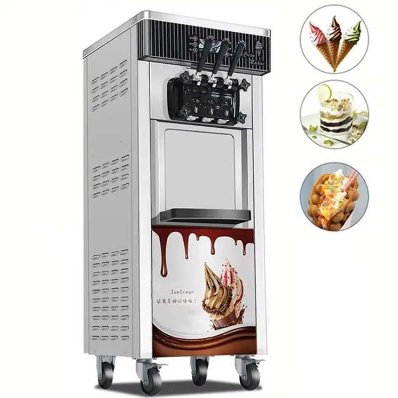 

# V для 110 В 220 В, хороший вафельный конус, новая дешевая цена, электрическая машина для приготовления мороженого из нержавеющей стали с фруктами, мягкая коммерческая машина для мороженого для дома