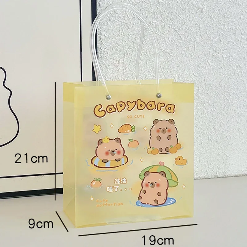 9Pcs/Set Capybara Cute Stationary Set Students Back to School Gift Handbag Sticky Notes Pencil Case Brooch Keychain Bookmark