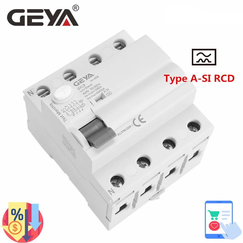 tipo tipoa si do polo de geya gyl9 rcd rccb eletromagnetica dispositivo atual residual 40a 63a super interruptor do escapamento da imunidade 01