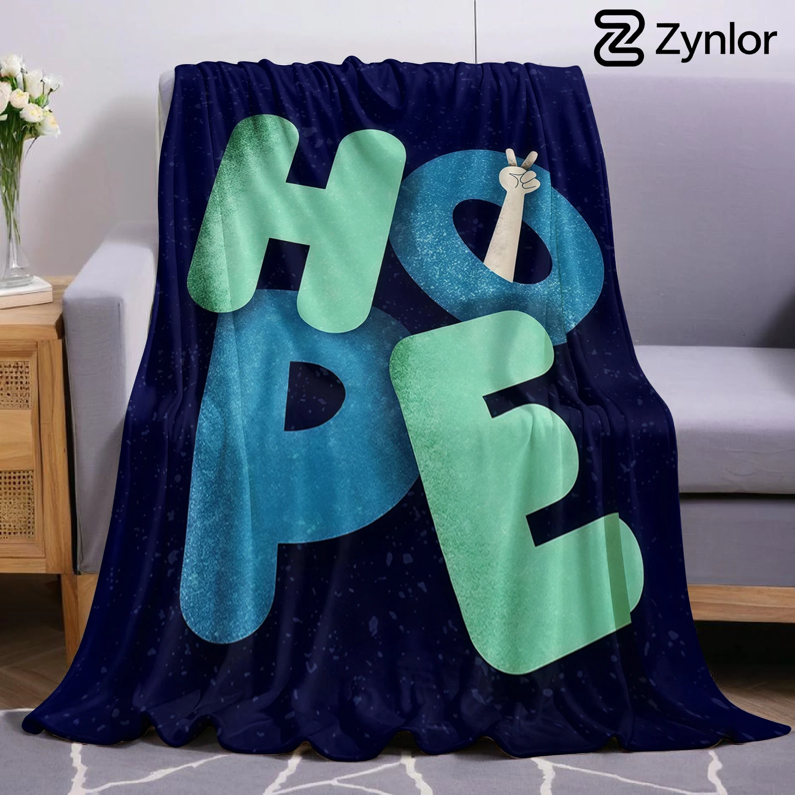 Hope Quote Lightweight Microfiber Flannel Blanket Soft Warm Cozy Throw All Season for Bed Sofa Office Travel Gift