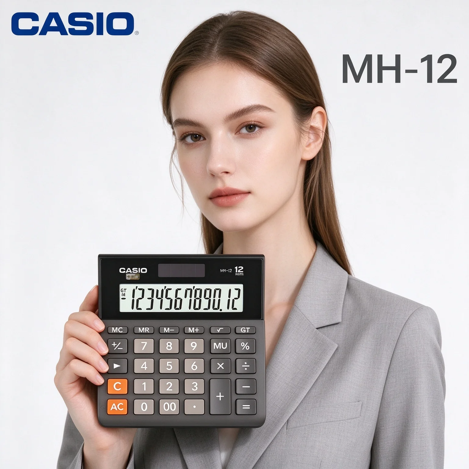 Casio Tilt Screen Calculator MH-12/DH-12/DH-14/MX-12B/MX-120B, suitable for daily office work and retail cashier operations