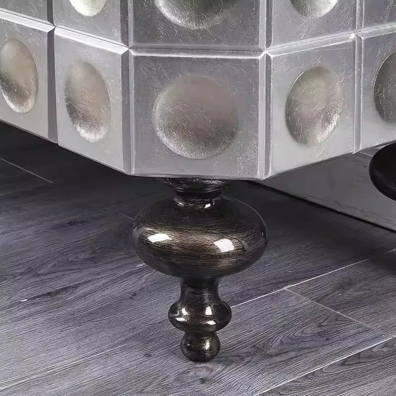 Light luxury entrance door cabinet, living room simple silver foil decorative cabinet, paint entry door partition decorative cab