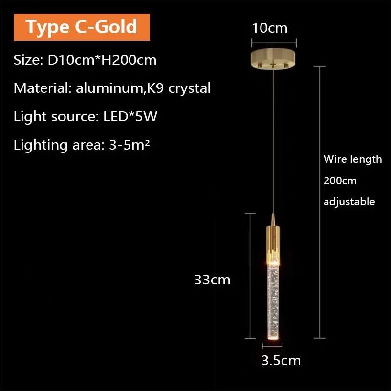 Nordic LED luxe kristallen hanglamp voor woonkamer, eetkamer, slaapkamer, nachtkastje, kroonluchter, binnenhuisdecoratie, verlichtingsarmatuur, glans