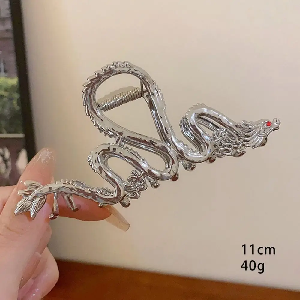 

High Quality Chinese Style Hair Clips with Pearl Dragon Shaped Hair Comb Rhinestone Alloy Metal Hair Claw Women