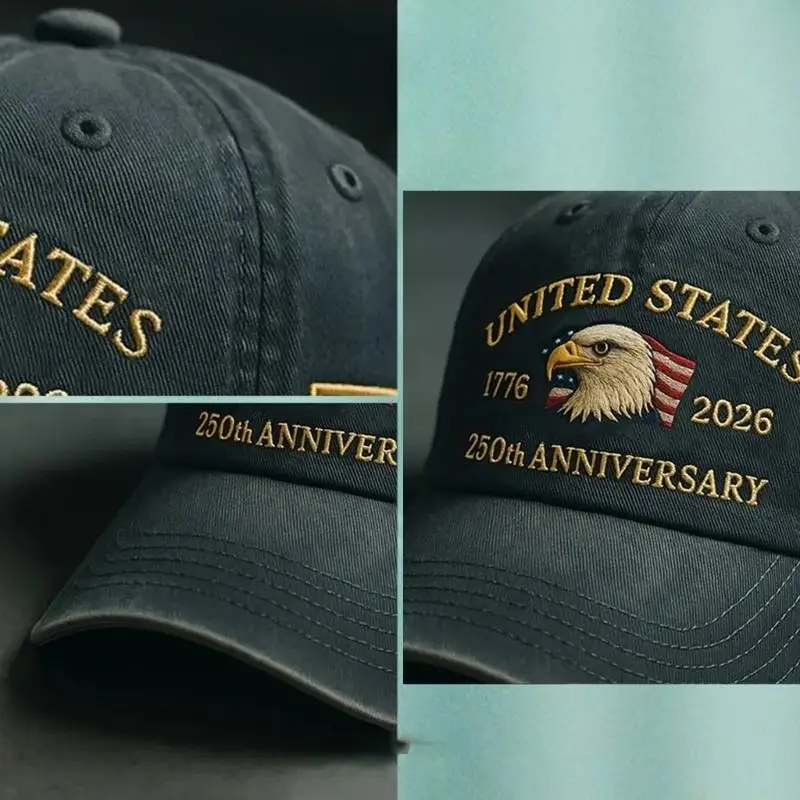 31BF United States 250th Anniversary Hat, Adjustable Cotton Printed Patriotic Baseball Cap for Men Women Anniversary