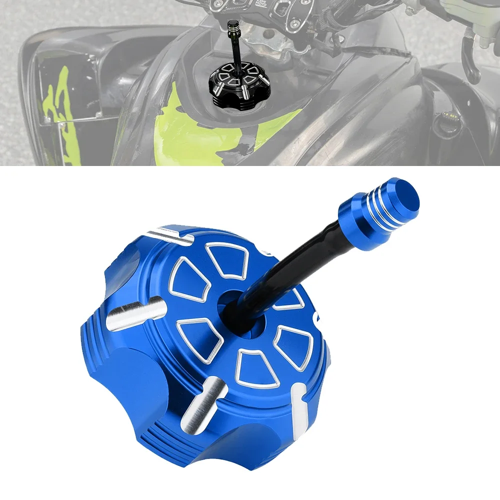 CNC Aluminum Racing Gas Fuel Tank Cap With Vent Cap Compatible with Yamaha Raptor 700R 700 2006-2024 Grizzly 125 RT100 TTR110