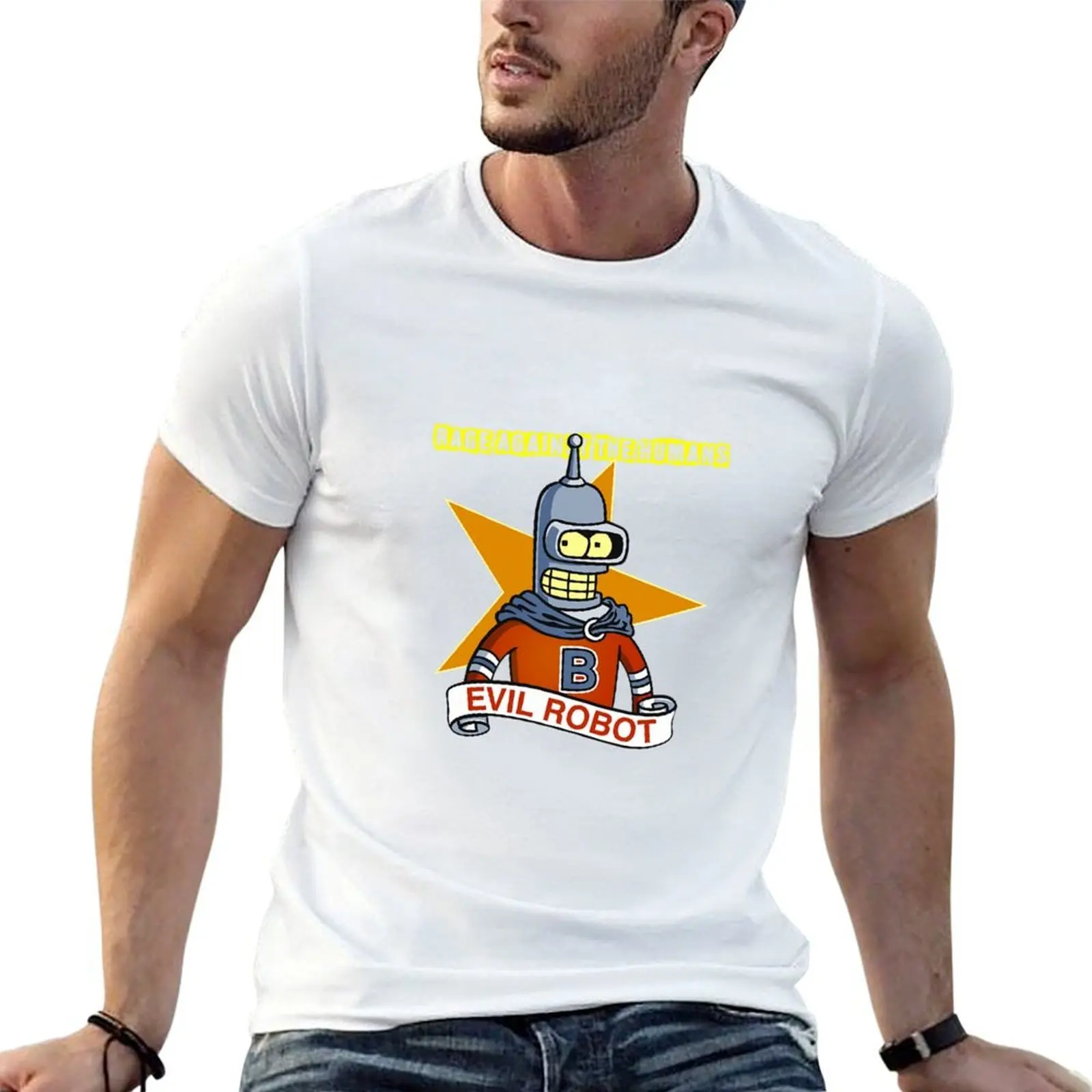 

Against the humans robot T-Shirt cotton t shirts high quality t shirts for man slim fit man t shirt summer T-shirt