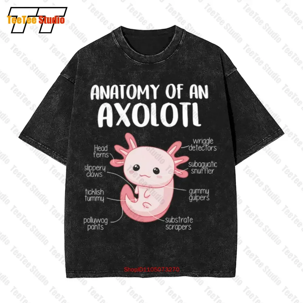 Anatomy Of An Axolotl Salamander Funny Cute Walking Fish Lizard Hip Hop Men'S Clothes T-Shirt C9LB