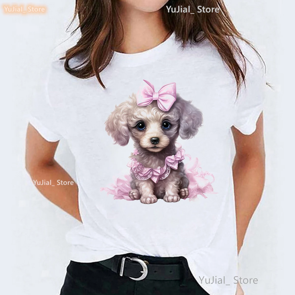 Yorkie Love T-Shirt, Cute Maltese Dog Animal Print Women\'S T-Shirt Fashion Aesthetics 90s Tshirt New Femme Tshirt Wholesale