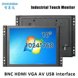 Zhixianda-10インチの容量性産業用オープンフレームモニター容量性1024x768タッチスクリーンav bnc vga hdmi usb付き