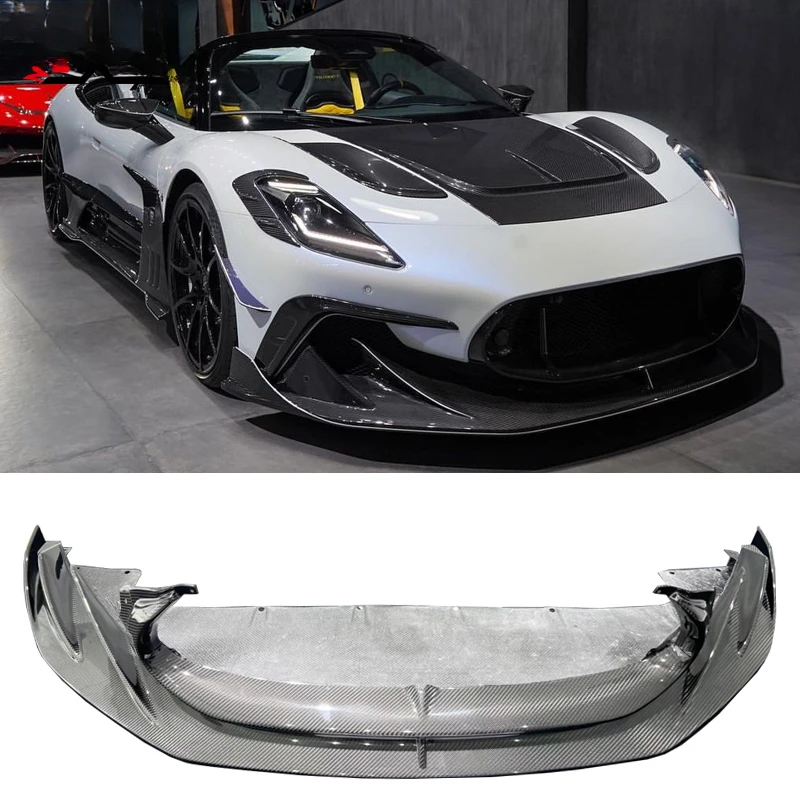 MSY Style Dry Carbon Fiber Front Lip Bumper Spoiler For Maserati MC20 Body Kit