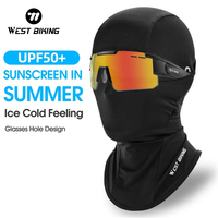 WEST BIKING Ice Silk Balaclava Summer Outdoor Sports UV Protection Motorcycle Full Face Mask Men Breathable Cycling Helmet Liner