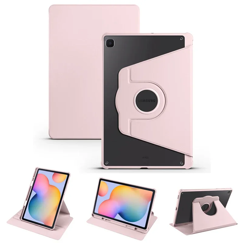 

Кожаный чехол-книжка для планшета, вращающийся на 360 °, для Samsung Tab S6 Lite, 2022 дюйма, искусственная кожа, P613, P615, P610, акриловая задняя Противоударная Защитная крышка