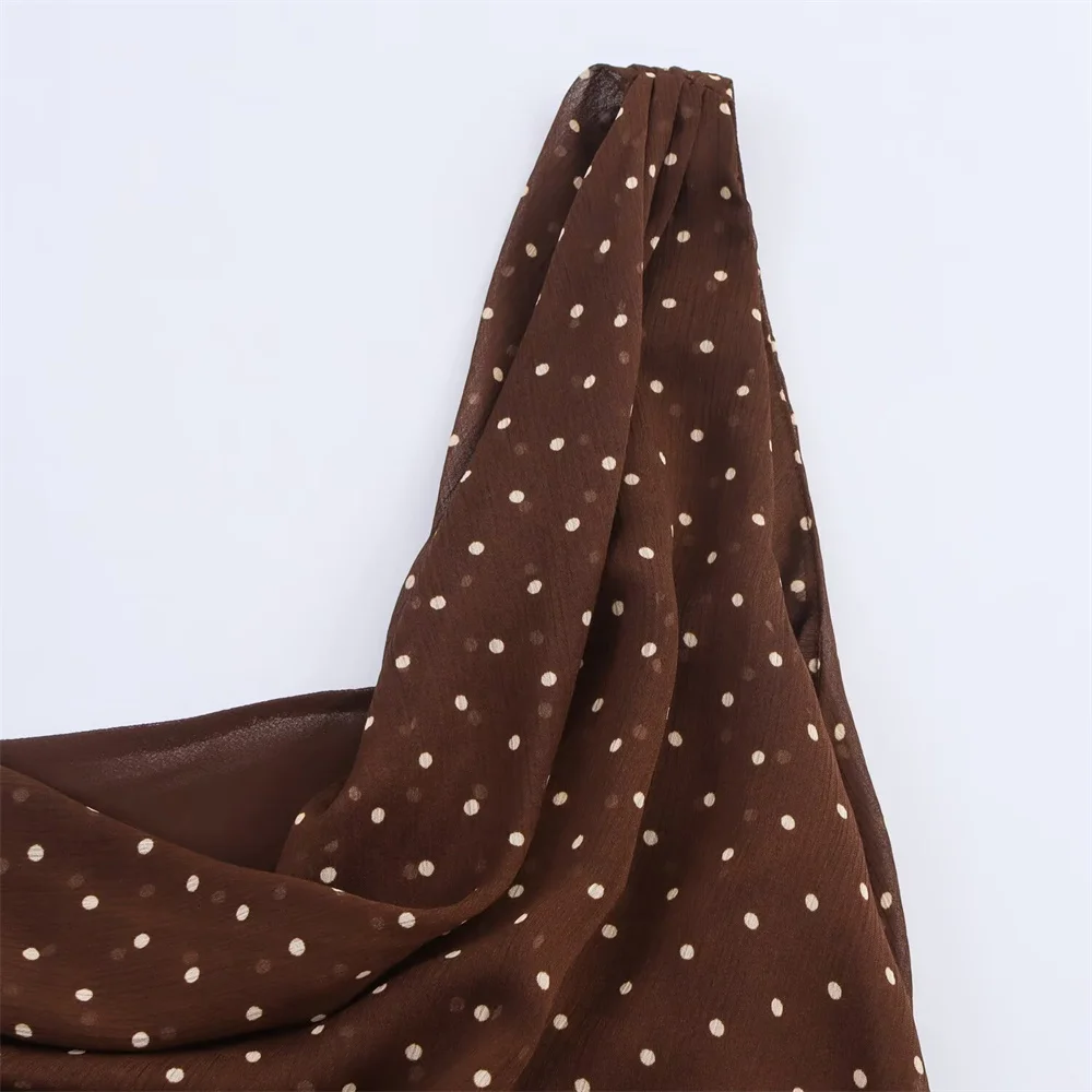 European and American style autumn new women's clothing design with pleated neckline asymmetrical dress
