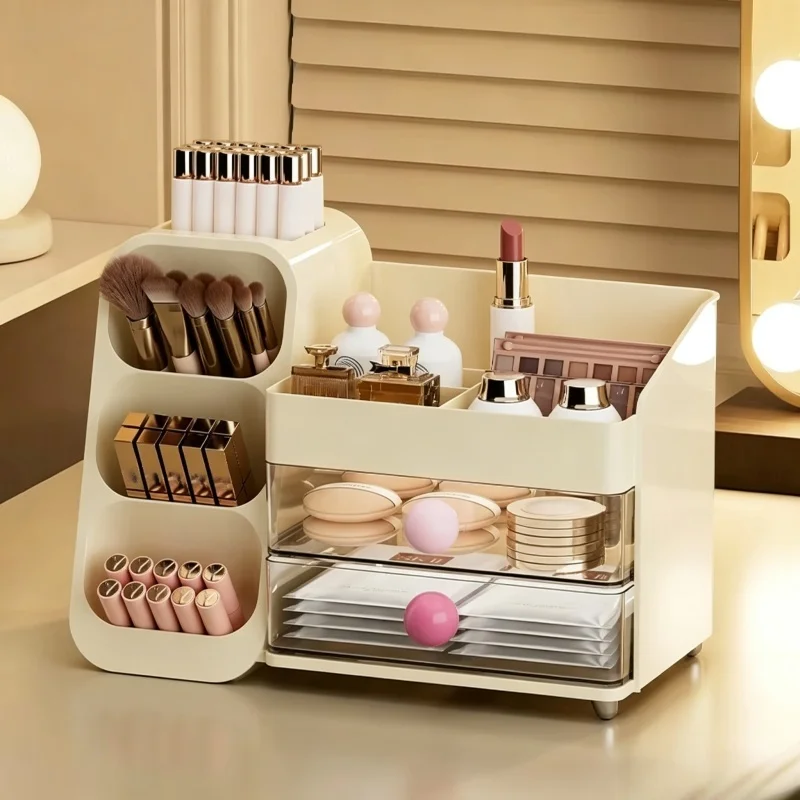Cosmetics Storage Box Home Dressing Table High-end Large Multi-functional Compartmentalized Storage Rack Pratical New Arrival