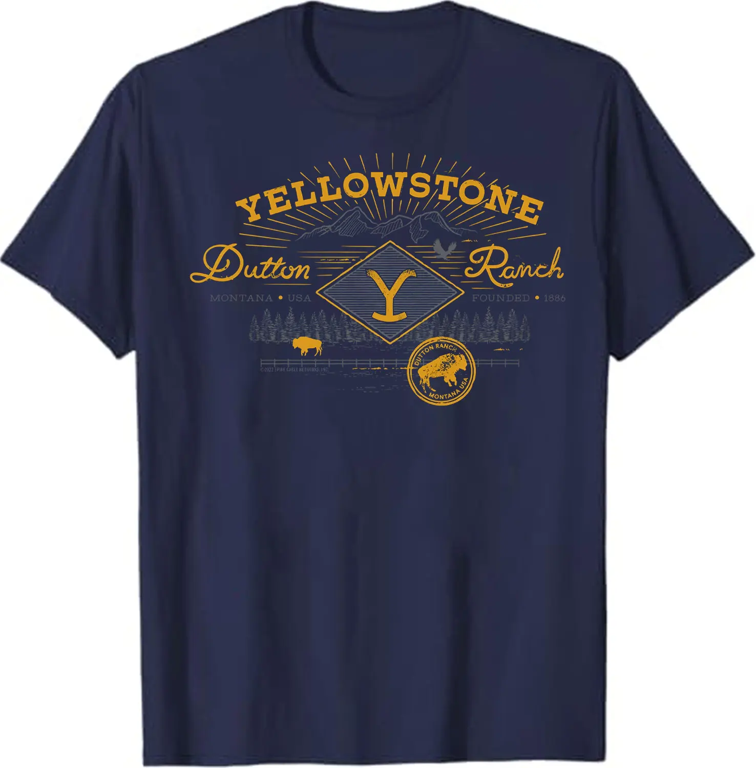 Yellowstone Season Yellowstone TV Logo Dutton Ranch Montana USA 1886 Kevin Costner Men's T Shirt Cotton Tee Men Women Tops Shirt