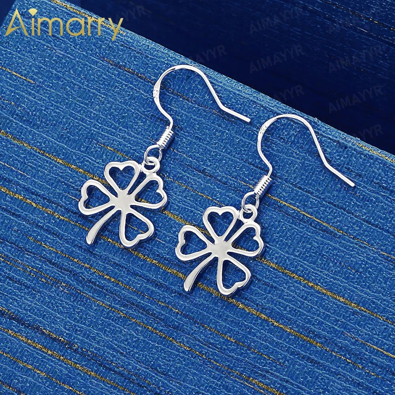 925 Sterling Silver Beautiful Hollow Out Clover Earrings for Women's Parties Banquets Weddings High-quality Fashion Jewelry