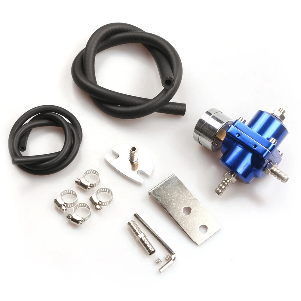Fuel Regulator Supporting 0-140 PSI Adjustment Range with Mechanical Gauge and Hose Kit for Standard Fuel Distribution