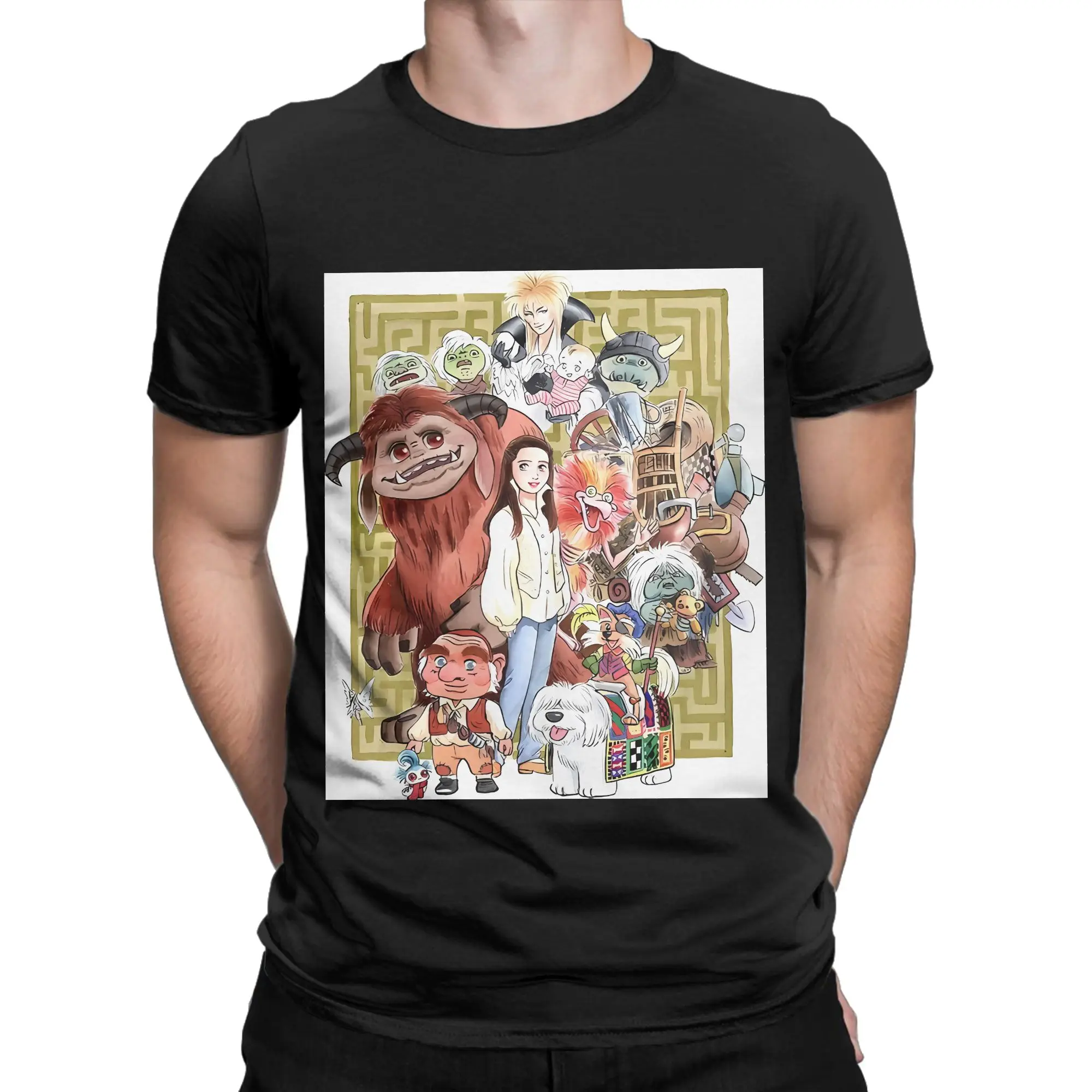 Labyrinth Watercolor Funny 100% Cotton T-Shirt Labyrinth Tops Tees For Men