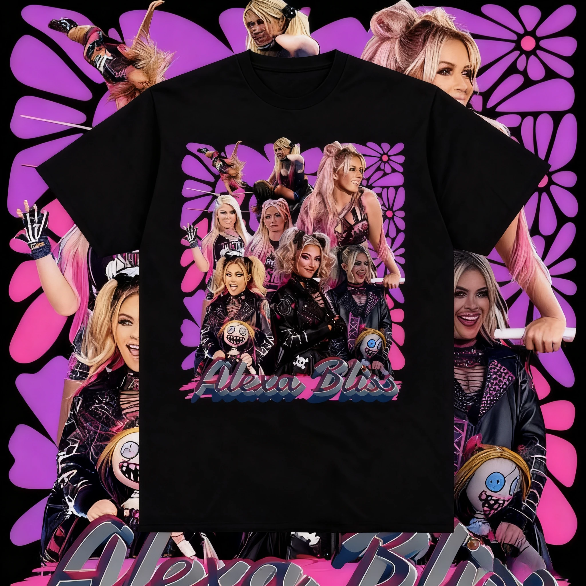 

25/26 Футболка с принтом Alexa Bliss, ограниченная серия, мужская и женская одежда, свободная футболка из чистого хлопка с принтом в стиле Харадзюку