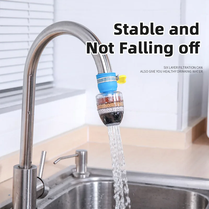6 Layer Faucet Water Purifier Rotatable Kitchen Tap Filter Water Filter Purification Faucet Strainer Detachable Filter Element