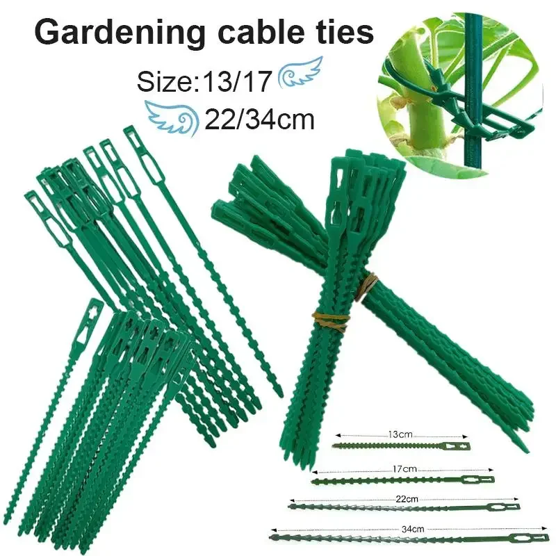 

10-100pcs Reusable Garden Ties Plant Support Shrubs Fastener Tree Locking Nylon Adjustable Plastic PE Ties Tools Dog