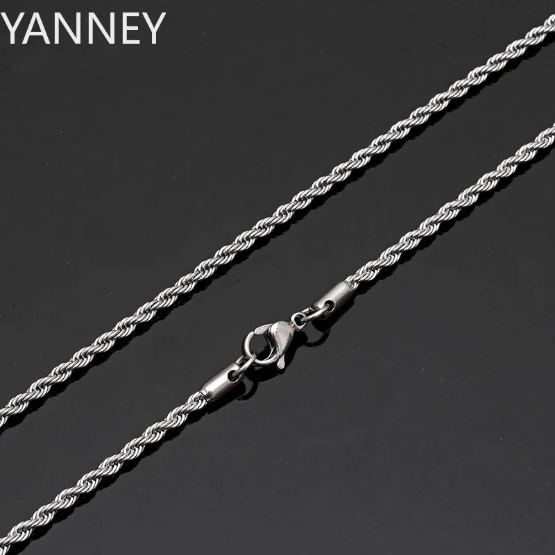 Wholesale Price Width 2/3/4MM 16-24 Inches 925 Sterling Silver Twist Chain Necklace Fashion Link Necklace For Men Women Jewelry