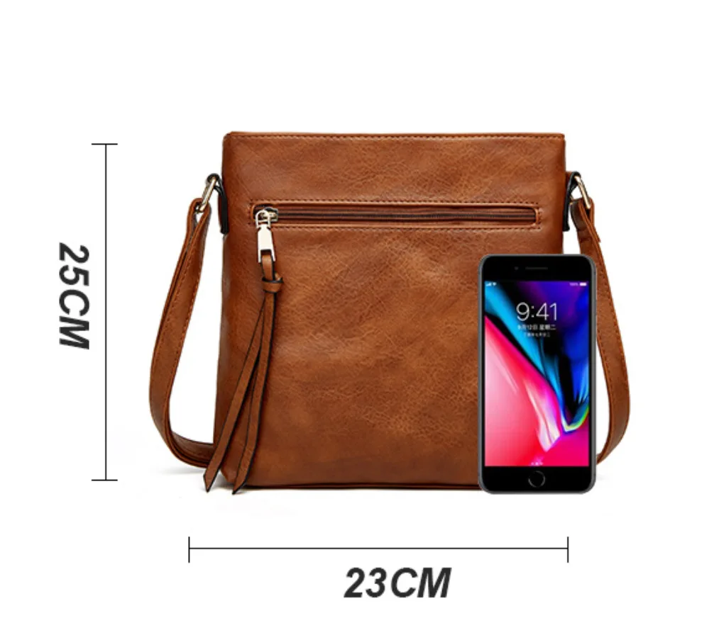 

Ladies' summer new minimalist soft leather shoulder bag fashionable casual shoulder bag fashion retro PU leather shoulder bag