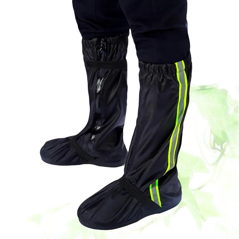 

Oxford Cloth Waterproof Shoes Cover High Elastic Rain Snow Proof Boot Case for Travel Fishing Beach Black Reflective