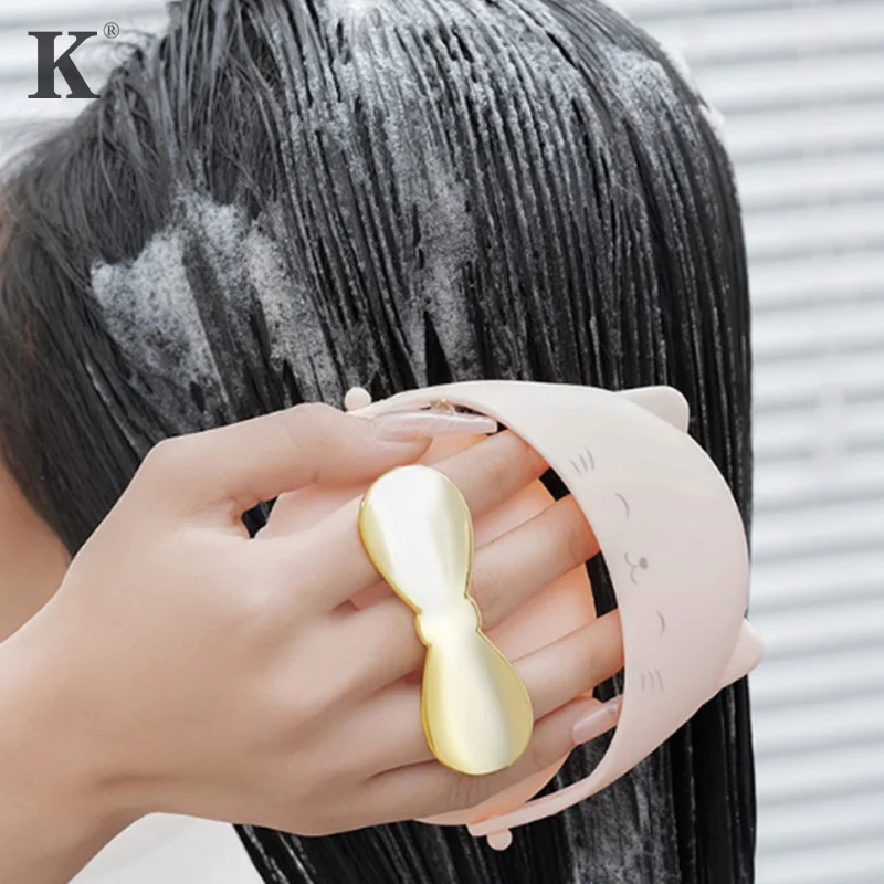 

Silicone Shampoo Brush Head Massage Comb Hair Washing Comb Nail Protection Hair Comb Bath Shower Brush Salon Hairdressing Tool