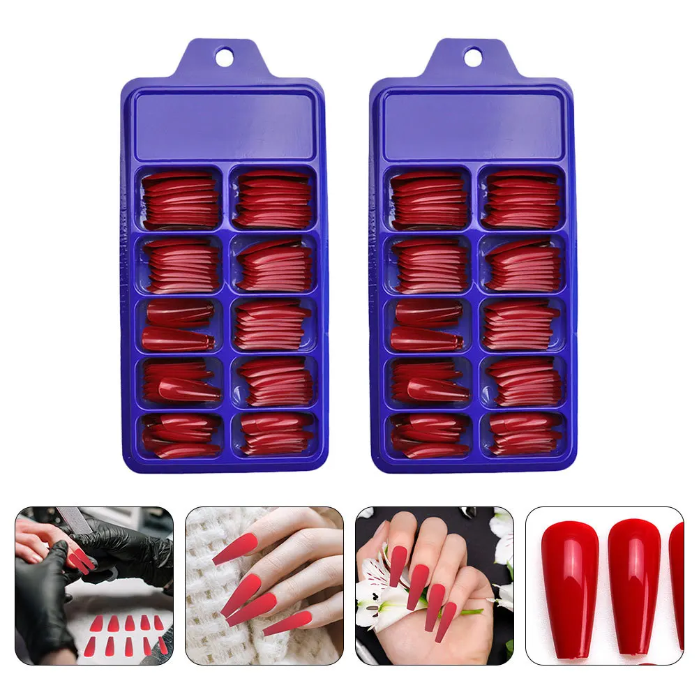 200 szt. Kolorowe sztuczne paznokcie bardzo długie pełne pokrycie baleriny do nakładania dla kobiet narzędzia do manicure bardzo długie tipsy