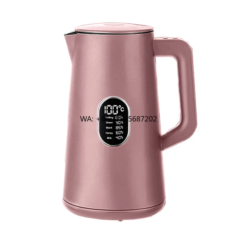 

Современный умный чайник, Wi-Fi, цифровой Waterkoker, двухслойный чайник Tuya Demlik с контролем температуры, розовый