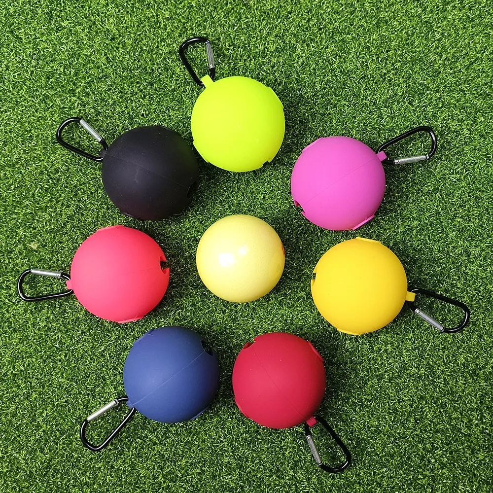 Golf Storage Bag With Carabiner Clip Portable Golf Park Ball Carry Bag Golf Park Ball Silicone Sleeve Golf Sports Accessories