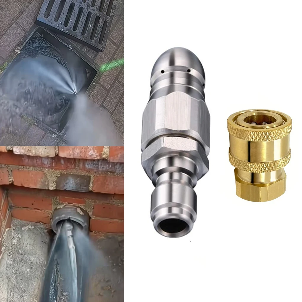 

1 шт. Насадка для прочистки канализации 5000 PSI, для шланга высокого давления 1/4 дюйма, для моек высокого давления