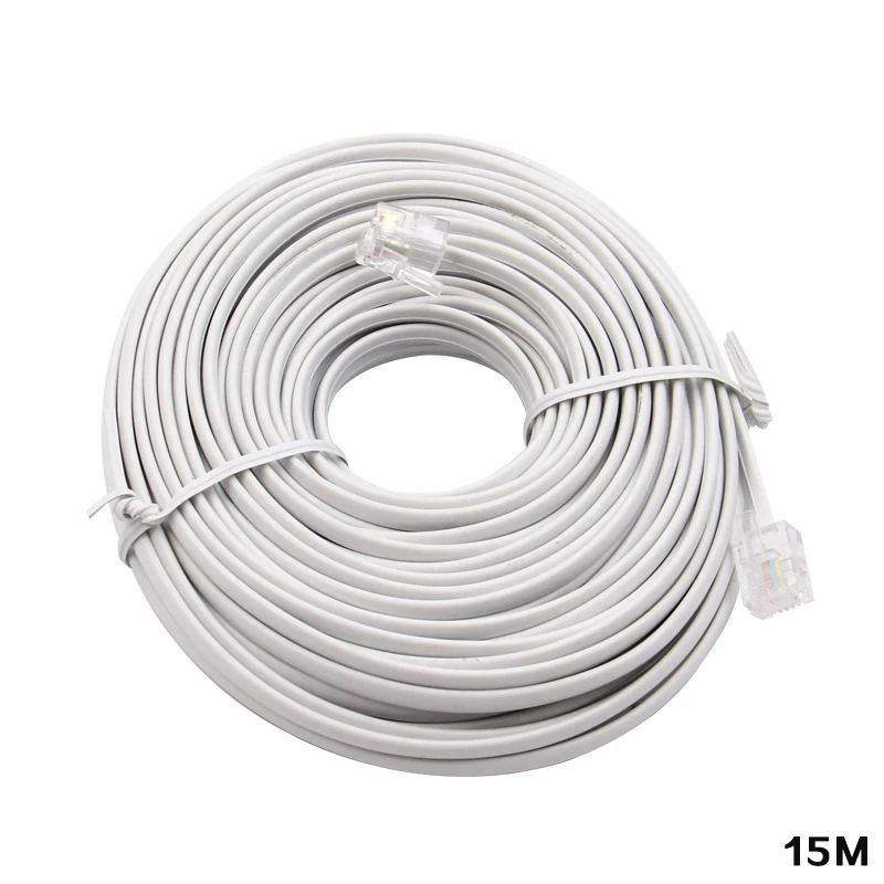 

RJ11 6P4C Male to Male Modular Phone Internet Extension Cable 3M/6M/9M/12M/15M/30M