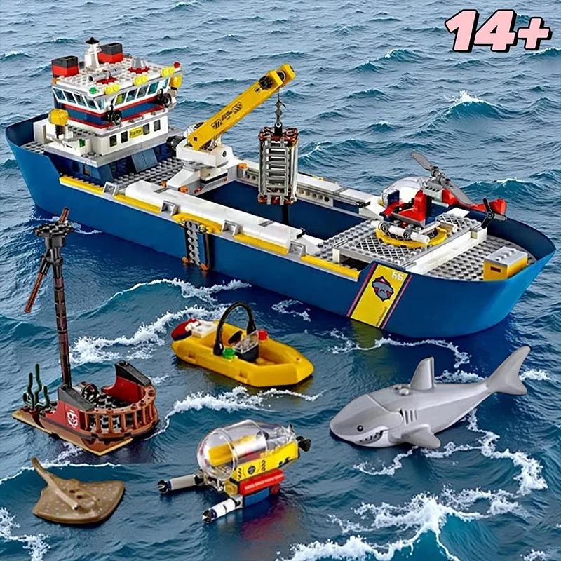 

Новый креативный городской круизный корабль, морской взрывной корабль, строительный блок, технология, модель корабля MOC, кирпич, сборная игрушка, детский Христос