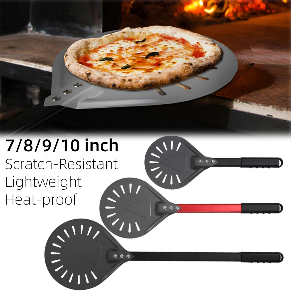 7 10 Inch Small Pizza  Paddle Peel  Perforated Short Handle Shovel Nonstick  Kitchen Utensils  Pizza Turning for Oven Accessorie