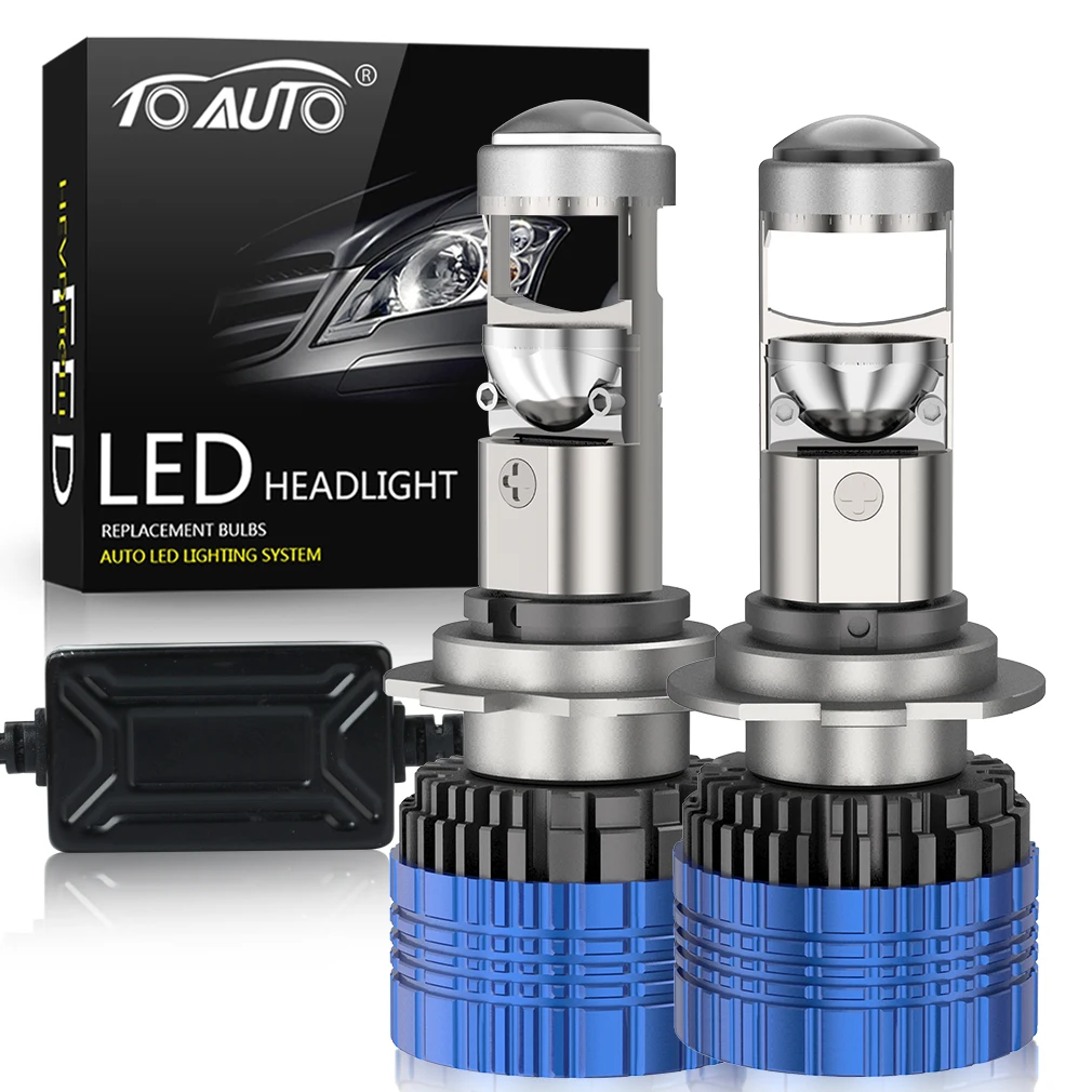 

Светодиодные линзы для Фар H4, H7, H8, H11, 9005, HB3, 9006, HB4, светодиодные лампы для автомобильных фар с левой стороны, Canbus 100 Вт, лм, мощная мини-лампа 12 В