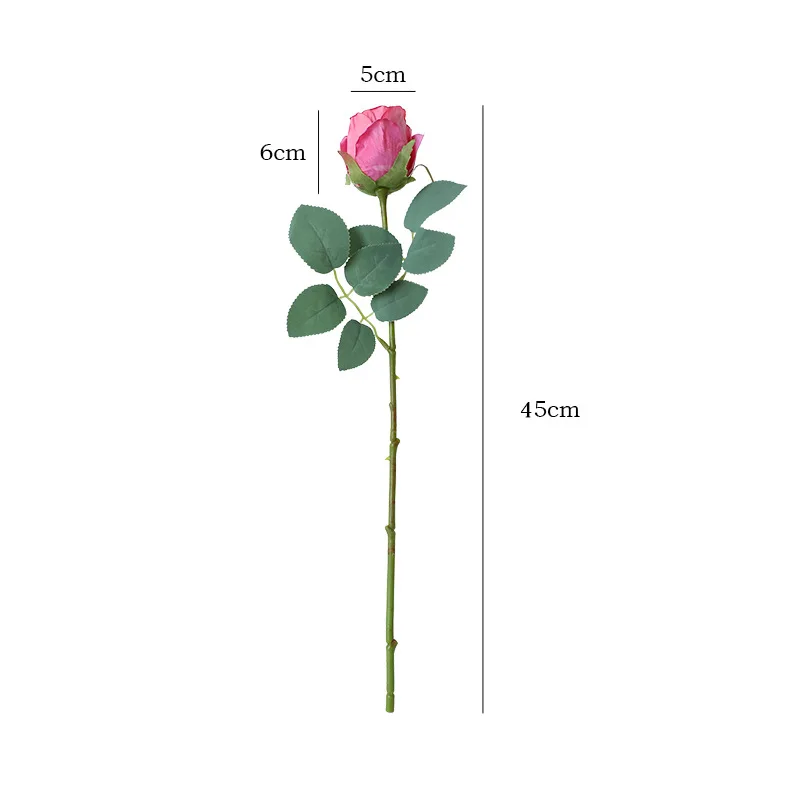 1PCS Retro Roasted Edge Rose Artificial Flower Home Decoration Fake Flower Wedding Bouquets Coke Edge Silk Rose