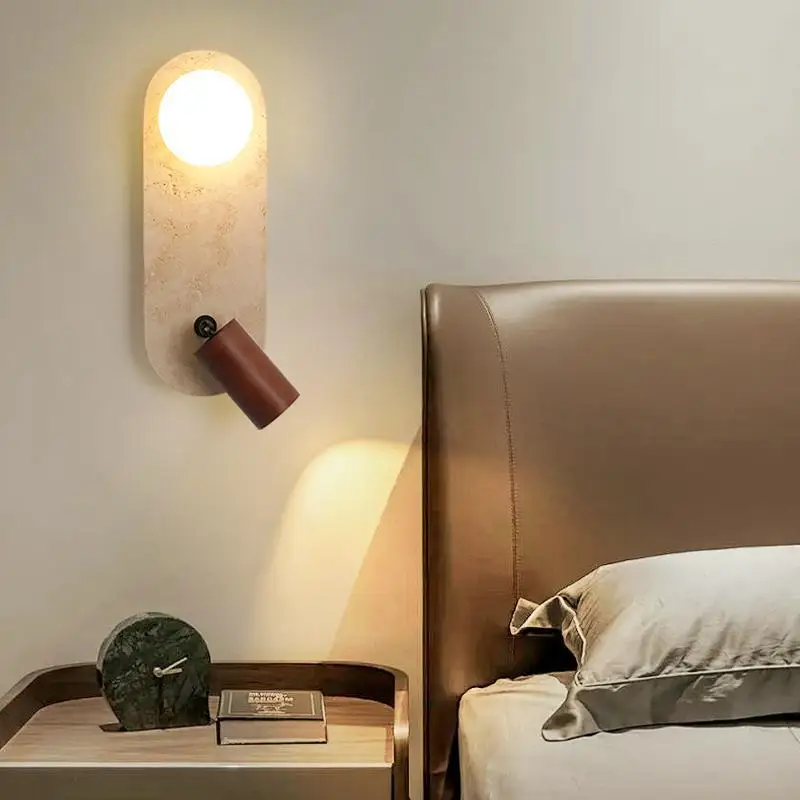 Middle Ancient Style Wall Lamps Yellow Cave Stone Wabi Sabi Style Living Dining Room Bedroom Bedside Corridor Decorative Sconces
