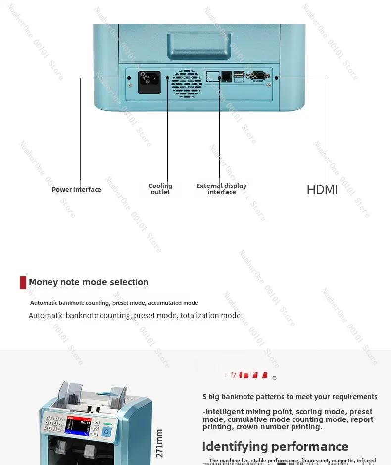 Multi-currency banknote counting machine Banknote detector Mixing points Total amount, etc. Bill Counter Sorter